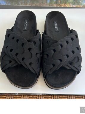 Ladies Rag & Bone Nylon Bailey Sport Slide Sandals Black EU 36.5